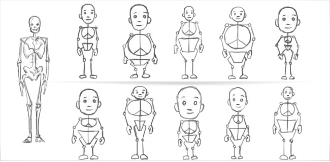 proporzioni personaggi cartoni animati